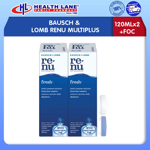 BAUSCH & LOMB RENU MULTIPLUS (120MLx2+FOC)